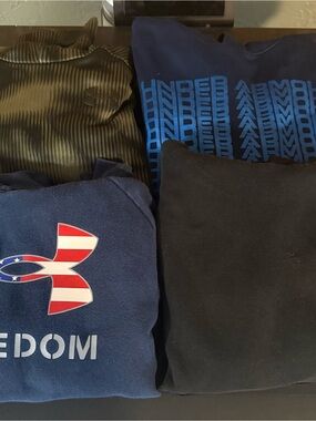 Under Armour Navy & Black Sweatshirt Set with Flag Logo